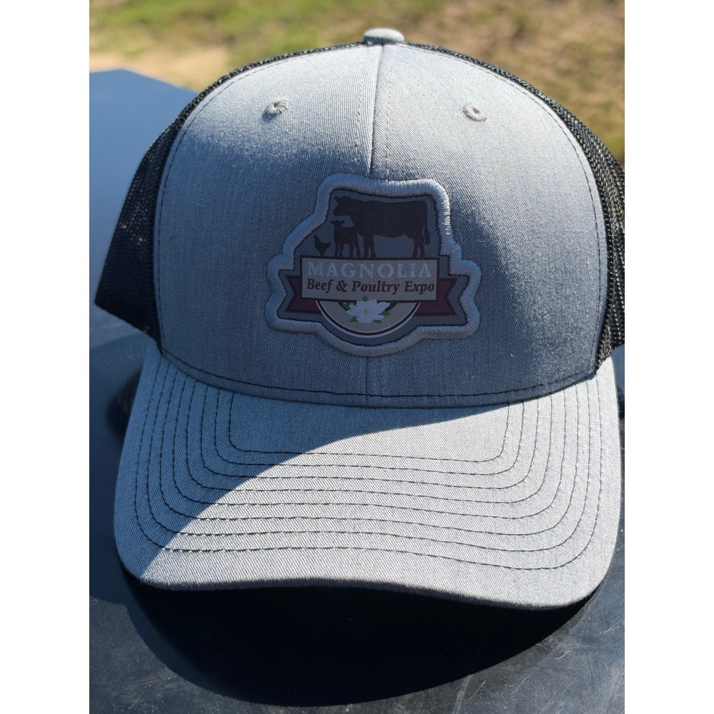 Richardson 112 Trucker Hat Gray Black Magnolia Beef & Poultry Expo Snapback Cap
